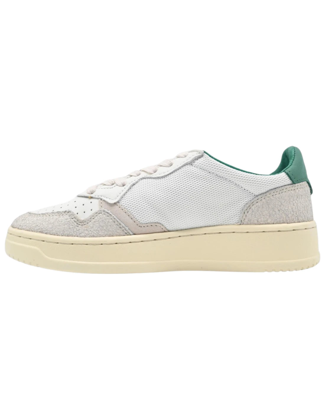 Autry sneakers women's medalist low AULW CN03 in pelle e tessuto colore bianco - verde