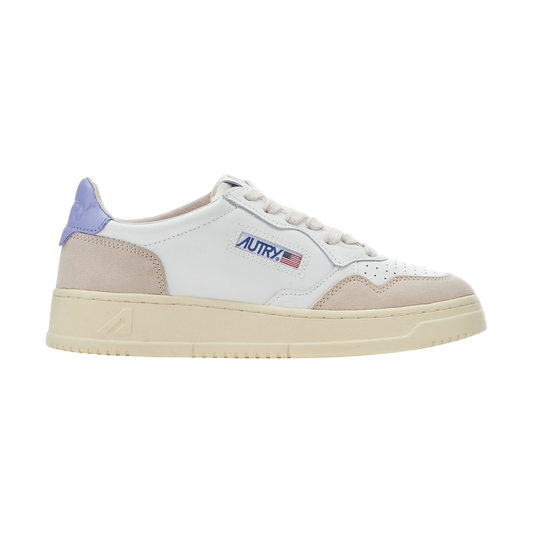 Autry Medalist Low bianca in pelle e camoscio Spoiler lavanda AULW LS53